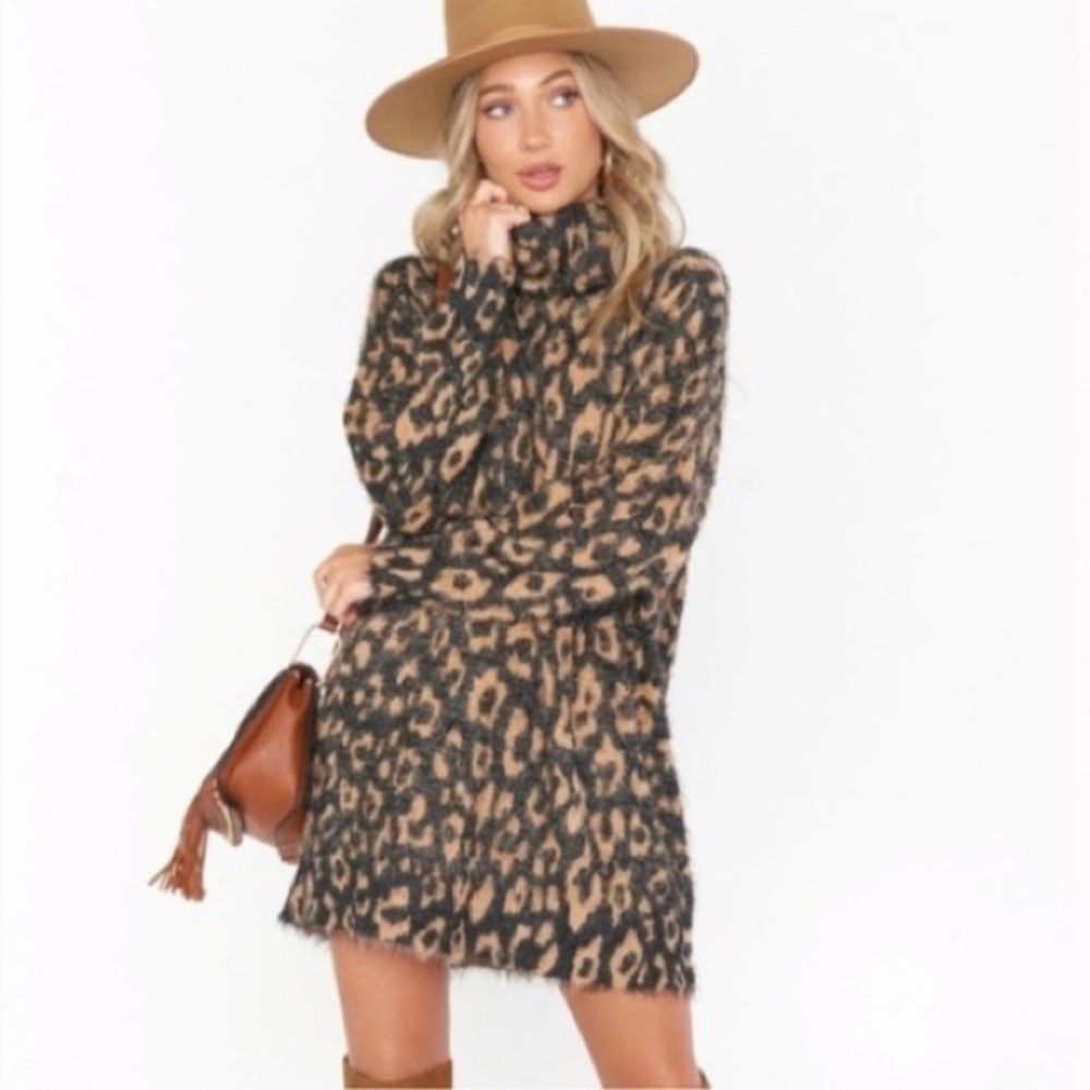 Show Me Your MuMu Leopard Long Sleeve Dress